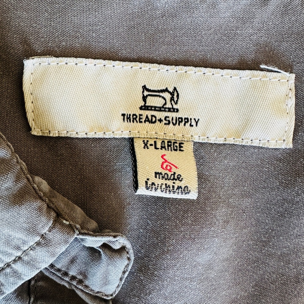 Thread + SupplyTunic Dress Olive Green Utility Shift - Picture 3 of 3